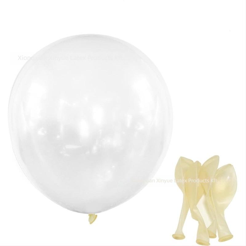 Átlátszó latex dekoratív gömbballon nyomtatott logóval, alkalmas születésnap és esküvő dekorációjára
