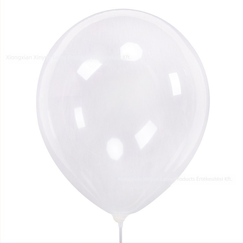 Átlátszó latex dekoratív gömbballon nyomtatott logóval, alkalmas születésnap és esküvő dekorációjára