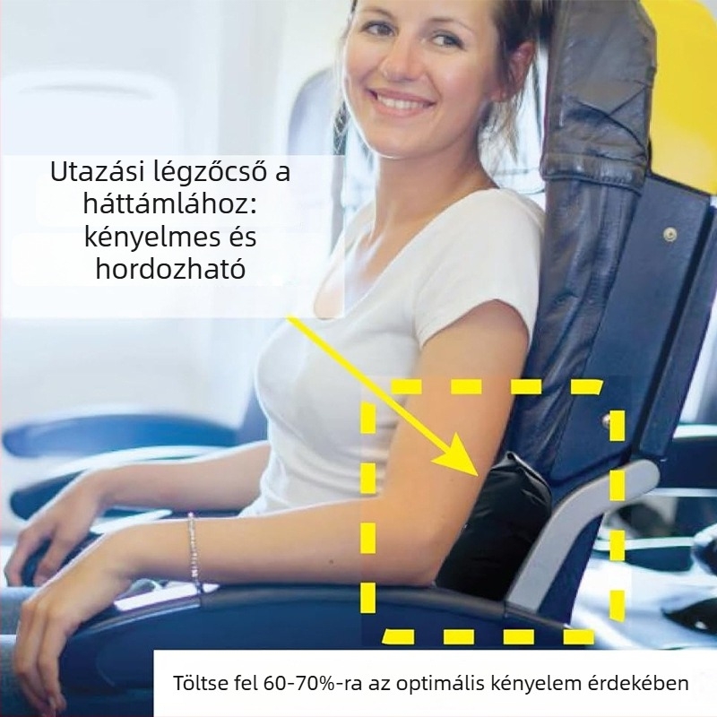 Felfújható ágyéki párna - önfelfújó utazási párna kempingezéshez, vonathoz, repülőhöz és autóhoz; 170 g, elasztikus TPU anyag