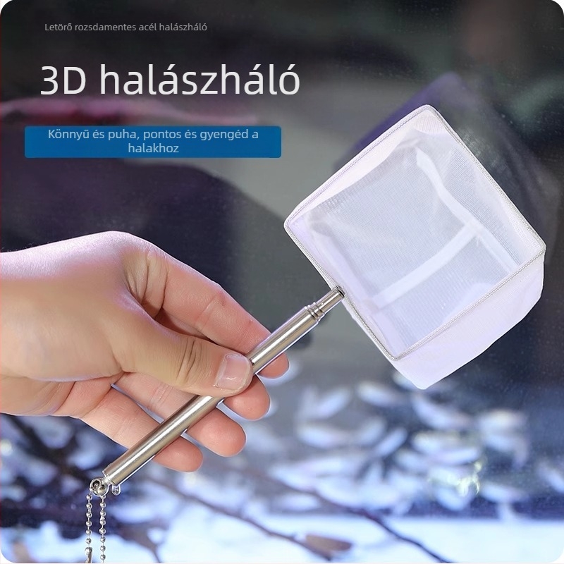 Rozsdamentes acél teleszkópos akváriumi háló, sűrű háló, 3D tervezés (Anyag: rozsdamentes acél; Teleszkópos; Használat: akvárium; Háló sűrűség)