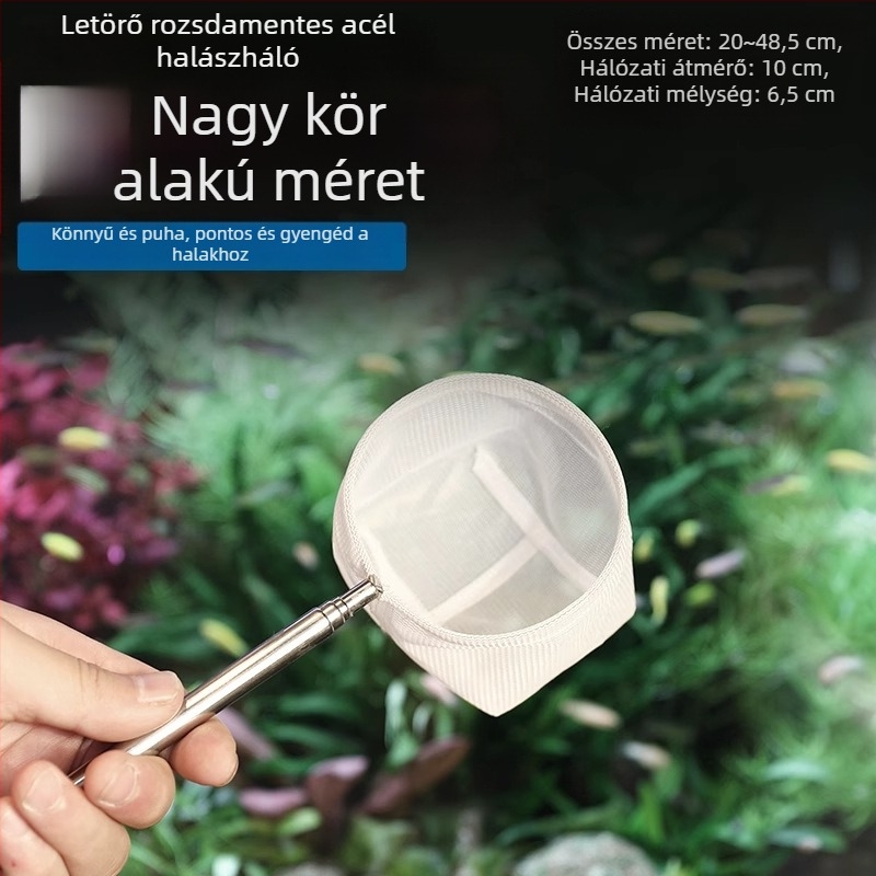 Rozsdamentes acél teleszkópos akváriumi háló, sűrű háló, 3D tervezés (Anyag: rozsdamentes acél; Teleszkópos; Használat: akvárium; Háló sűrűség)
