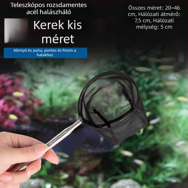 Rozsdamentes acél teleszkópos akváriumi háló, sűrű háló, 3D tervezés (Anyag: rozsdamentes acél; Teleszkópos; Használat: akvárium; Háló sűrűség)