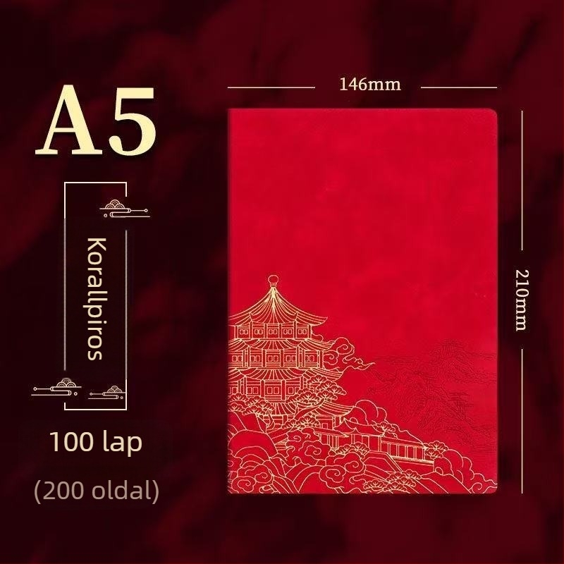 PU borítású notesz, varrott kötés, Dowling papír, 80 g/m², 100–200 oldal