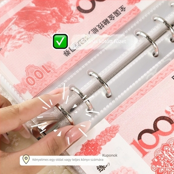 Notesz pénz tárolására – PU borítás, oldalanként cserélhető lapokkal kötött, 40 g/m² papír, 50–100 oldal, üzleti/irodai stílus
