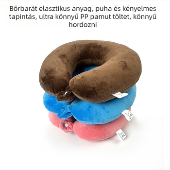 U‑alakú utazó nyakpárna, töltet PP pamut, anyag crystal velvet, modern minimalista stílus, felnőtteknek