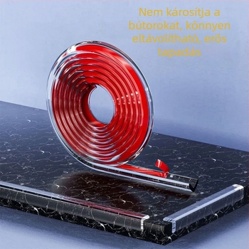 L alakú gyerekeknek készült átlátszó asztal élvédő, puha PVC, ütésálló, 233 db csomagolásban