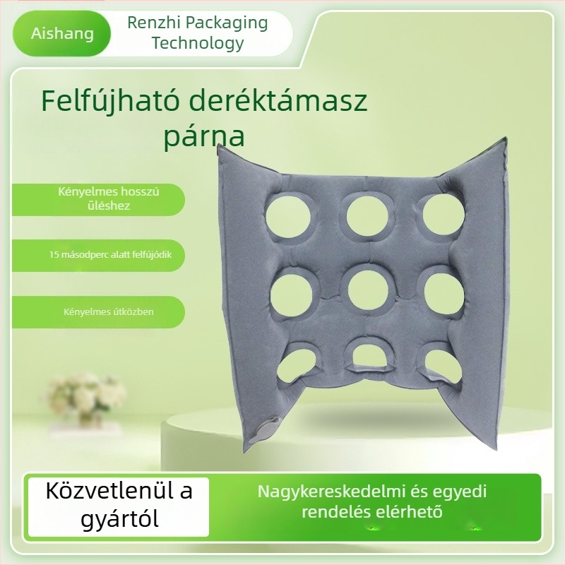 Személyre szabott, felfújható utazási deréktámasz párna, hordozható deréktámasz, autóban pihenő párna, összecsukható kültéri felfújható deréktámasz párna