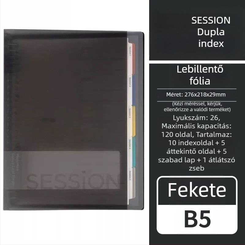 Manlewen F310 Megvastított gerinccel lyukas notesz, kivehető lapokkal, 120 oldal, dupla index