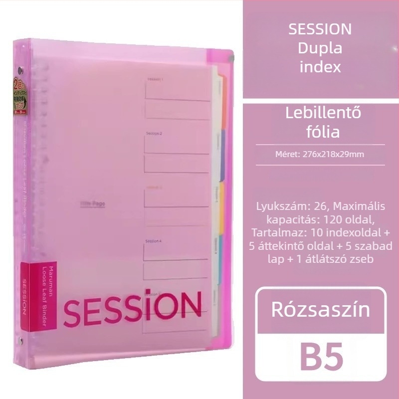 Manlewen F310 Megvastított gerinccel lyukas notesz, kivehető lapokkal, 120 oldal, dupla index