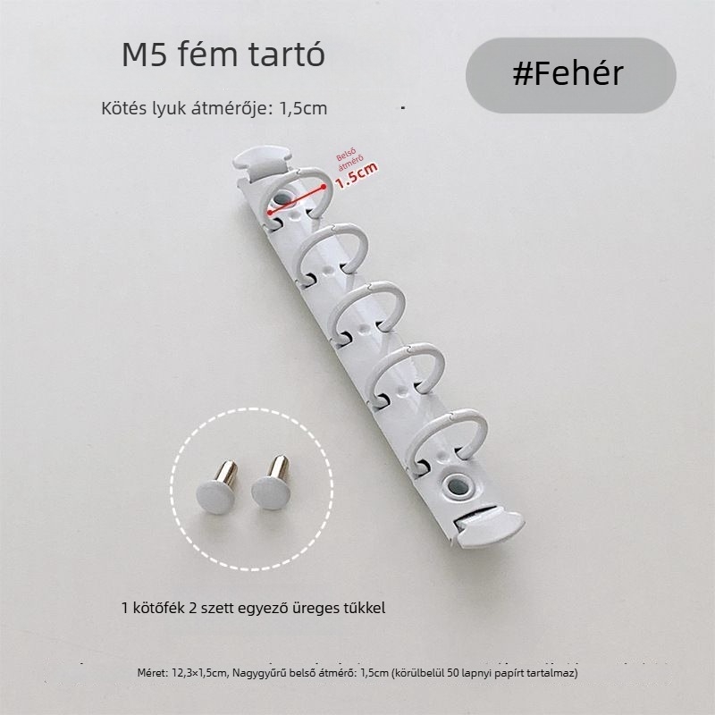 Fém loose-leaf gyűrű, 5 lyukú, testreszabható, lapokhoz