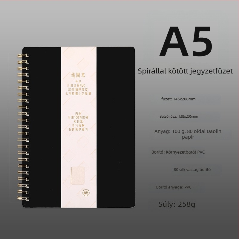 Wende notesz PVC borítóval, laza lapokkal kötve, Dowling papír, 100–200 oldal