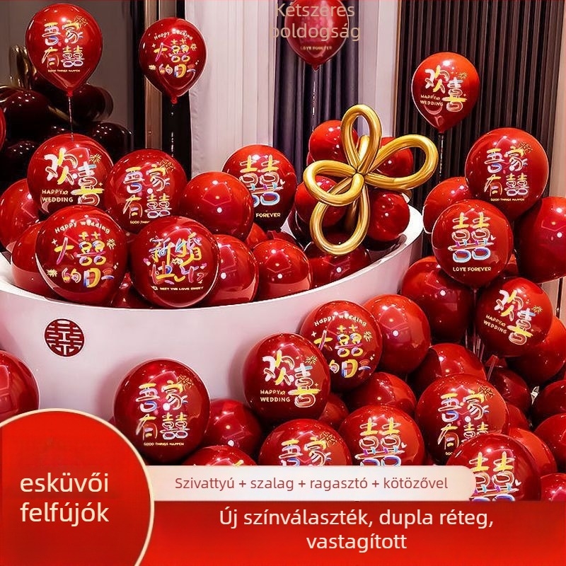 TPU anyagú lufi, kerek alakú, logónyomás nem lehetséges, esküvőre és Valentin-napra alkalmas, lufi típusa: fall to earth