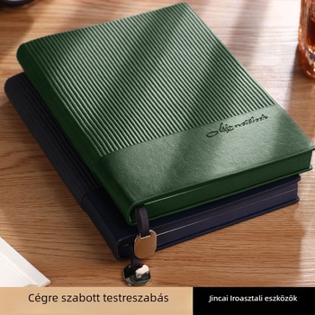 Notesz műbőr borítóval, drótos kötés, Forest papír, 80 g/m², 100–200 oldal