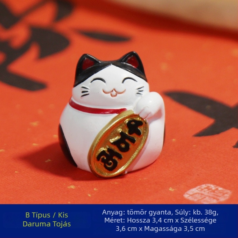 Shiyinzhai Maneki-neko asztali dísz, gyanta, cartoon stílus