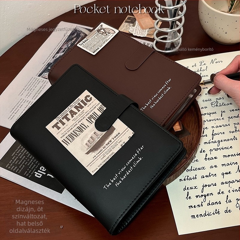 Hong Kong Letter notesz kivehető lapokkal, mágneses zárás, Dowling papír, 90 lap