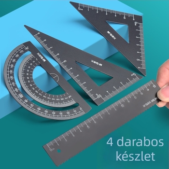 Centiméteres vonalzó készlet általános iskolás diákok számára – tartalmaz egyenes vonalzót, háromszög alakú vonalzót és műanyag rajzkészlet
