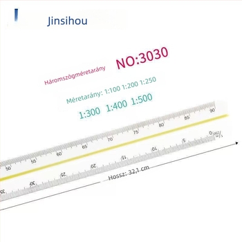 Golden Monkey háromszögletű vonalzó, műanyag, hat skálával