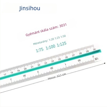 Golden Monkey háromszögletű vonalzó, műanyag, hat skálával