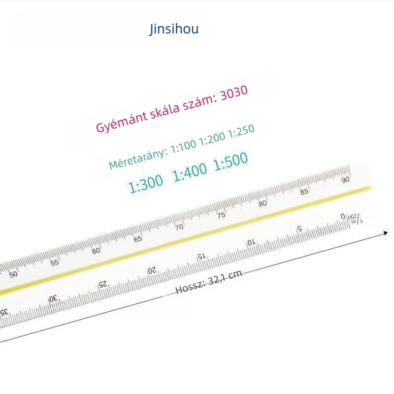 Golden Monkey háromszögletű vonalzó, műanyag, hat skálával