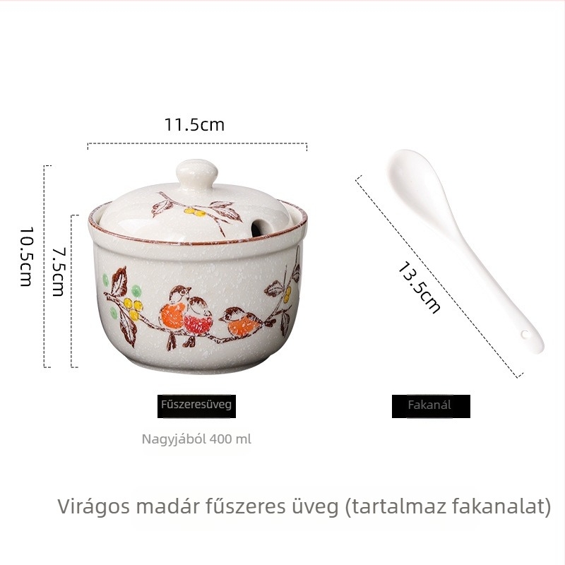 Kerámiás fűszertartó készlet fedőkkel, szilárd fűszerekhez, Chaozhou eredet, első osztályú minőség, új kínai stílus