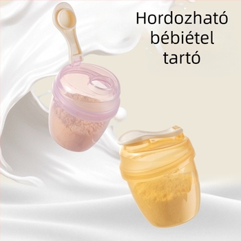 Baba tejpor doboz - hordozható zárt üveg, élelmiszer-minőségű, kis kapacitás, Golden boy baby, 0-3 éveseknek