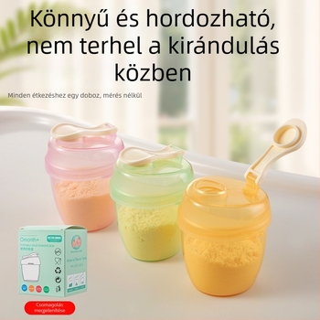 Baba tejpor doboz - hordozható zárt üveg, élelmiszer-minőségű, kis kapacitás, Golden boy baby, 0-3 éveseknek