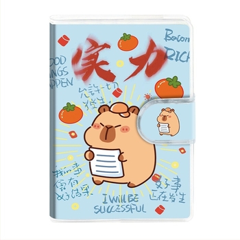 Zsebméretű jegyzetfüzet aranyos rajzfilmfigurákkal, műbőr borítóval, vezeték nélküli kötés, Dowling papír 70 gsm, japán/koreai aranyos stílus