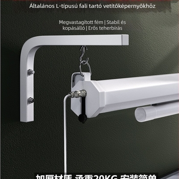 L alakú falra szerelhető projektor-képernyő tartó nylon konzollal, teherbíró