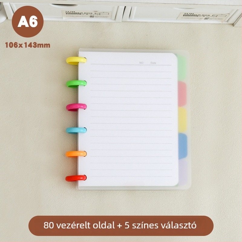 SENMU MGKA6080 Notesz mushroom-button kötés, 80 oldal, dupla offset papír