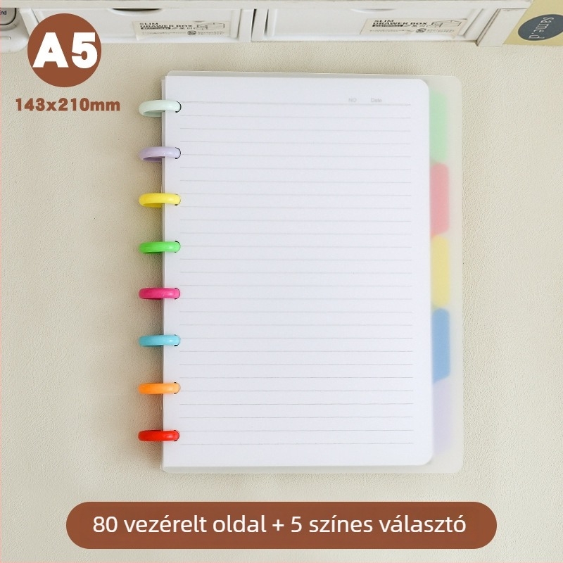 SENMU MGKA6080 Notesz mushroom-button kötés, 80 oldal, dupla offset papír