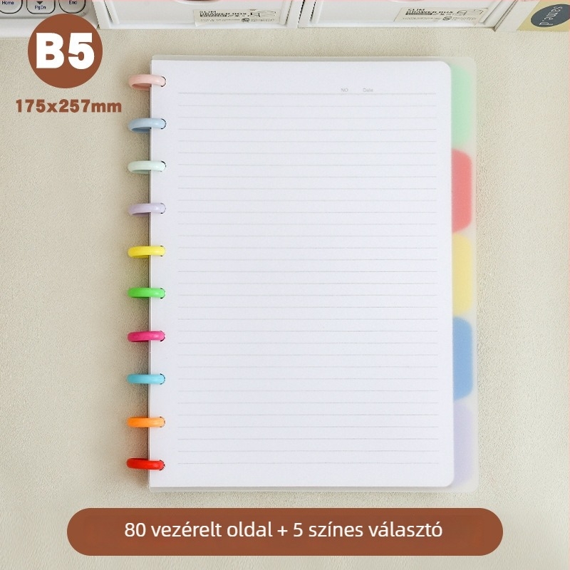 SENMU MGKA6080 Notesz mushroom-button kötés, 80 oldal, dupla offset papír