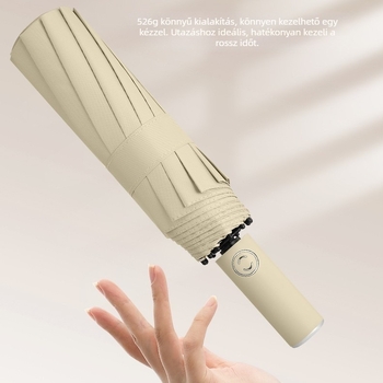 Rain Grace teljesen automata esernyő, három részes, 12 kar, acél váz, UV-védelem UPF 50+