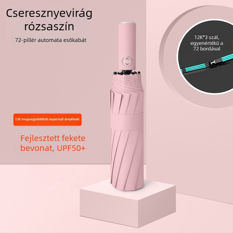 Rain Grace teljesen automata esernyő, három részes, 12 kar, acél váz, UV-védelem UPF 50+