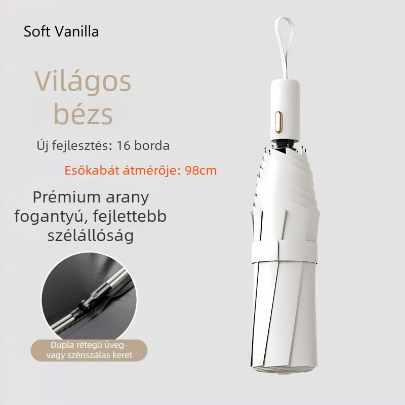 Rain Grace teljesen automata esernyő, három részes, 12 kar, acél váz, UV-védelem UPF 50+