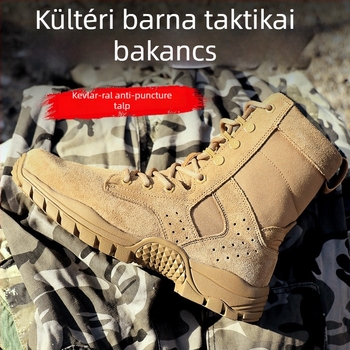 Túracipő valódi bőrből, vízálló, magas szárú, oldalsó cipzárral, csúszásmentes gumitalppal