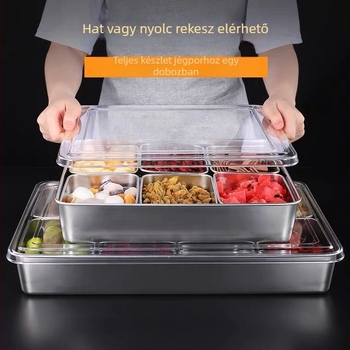 Wanyang márkájú fedeles fűszerező doboz, 6-8 rekesz, logó nélkül, modern minimalist stílus, ideális a szilárd fűszerekhez