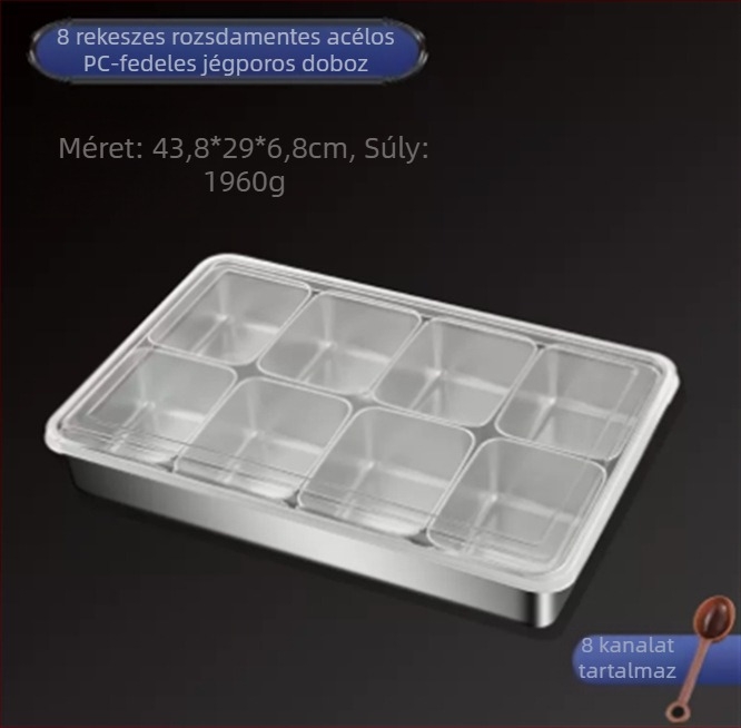 Wanyang márkájú fedeles fűszerező doboz, 6-8 rekesz, logó nélkül, modern minimalist stílus, ideális a szilárd fűszerekhez