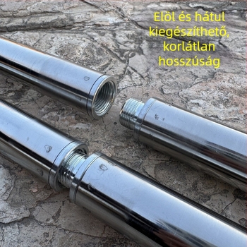 Fém Forgó típusú nagy hálózati rúd, magasan történő gyümölcsszedéshez; anyag: fém; súly 225–313 g konfigurációtól függően; részek szabadon kombinálhatók; nem bővíthető