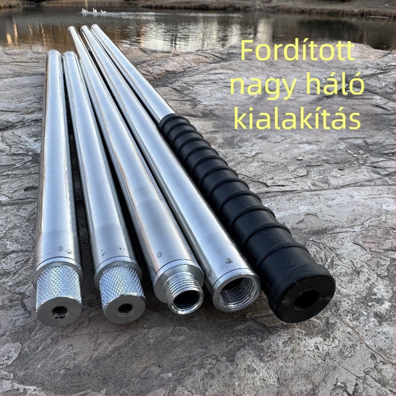 Fém Forgó típusú nagy hálózati rúd, magasan történő gyümölcsszedéshez; anyag: fém; súly 225–313 g konfigurációtól függően; részek szabadon kombinálhatók; nem bővíthető