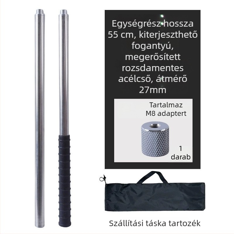 Fém Forgó típusú nagy hálózati rúd, magasan történő gyümölcsszedéshez; anyag: fém; súly 225–313 g konfigurációtól függően; részek szabadon kombinálhatók; nem bővíthető