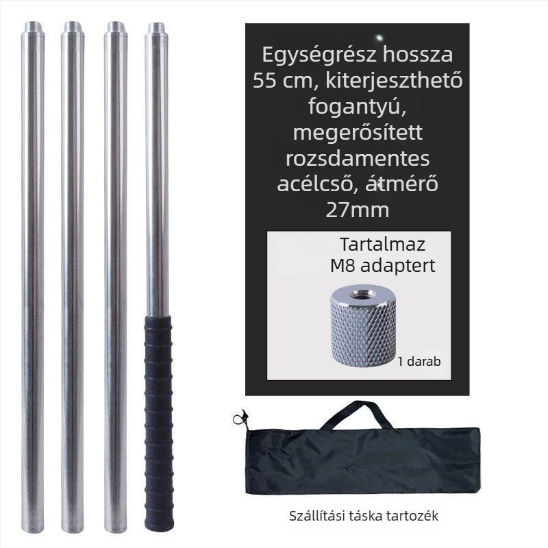Fém Forgó típusú nagy hálózati rúd, magasan történő gyümölcsszedéshez; anyag: fém; súly 225–313 g konfigurációtól függően; részek szabadon kombinálhatók; nem bővíthető