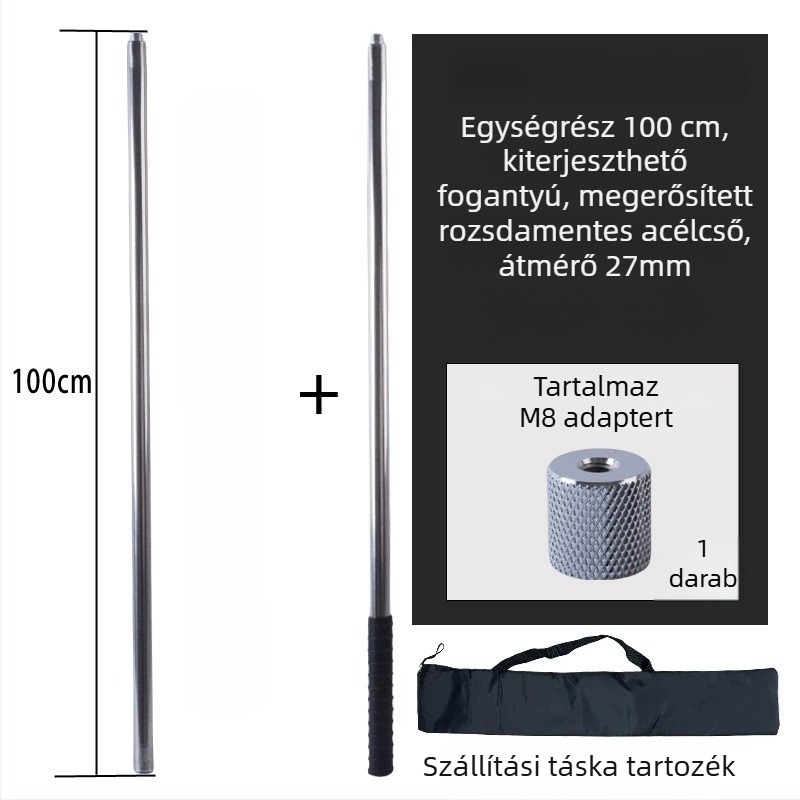 Fém Forgó típusú nagy hálózati rúd, magasan történő gyümölcsszedéshez; anyag: fém; súly 225–313 g konfigurációtól függően; részek szabadon kombinálhatók; nem bővíthető