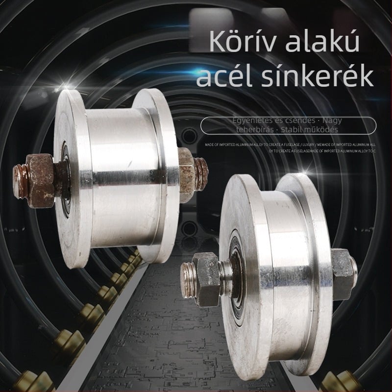 Kétoldalas görgő, H-típusú kialakítás, sínkerék, nehéz terhelés, 45-ös acél