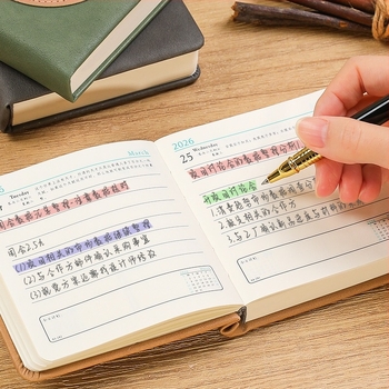 2026-os Planner: 365 napos napi tervező, mini naptár, hordozható üzleti jegyzetfüzet, Dowling papír, 75 g