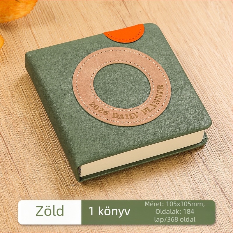 2026-os Planner: 365 napos napi tervező, mini naptár, hordozható üzleti jegyzetfüzet, Dowling papír, 75 g