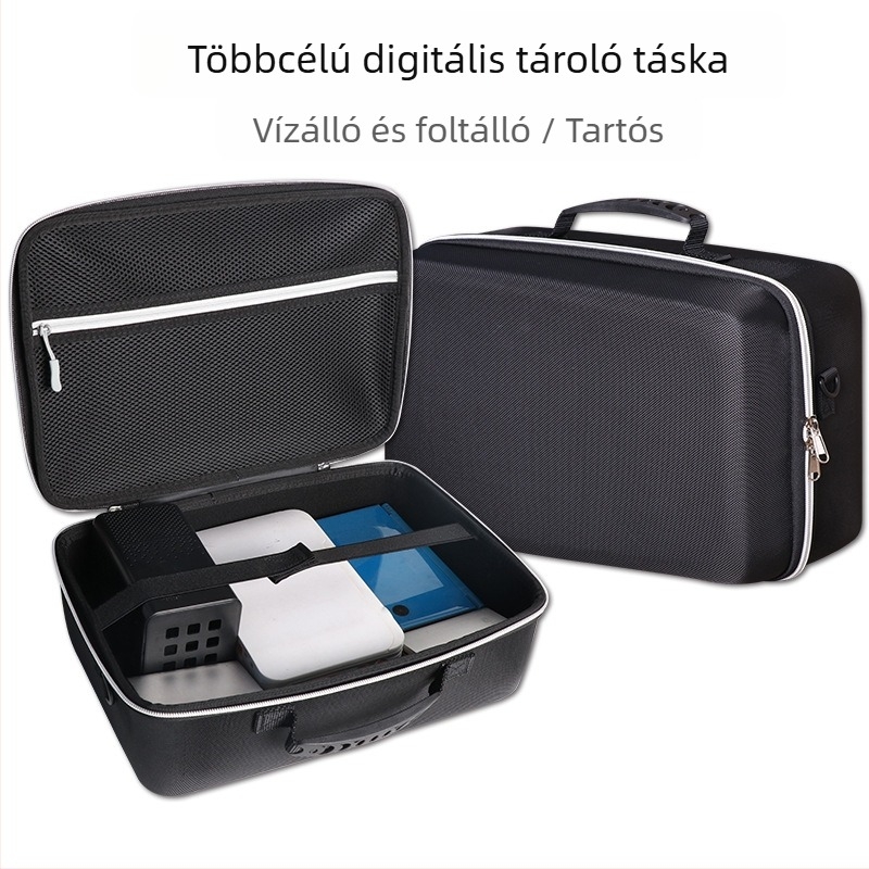 Elektronikai kiegészítők tároló táska EVA kemény héjjal, nagy kapacitás, Oxford anyag, teherbírás 10 kg
