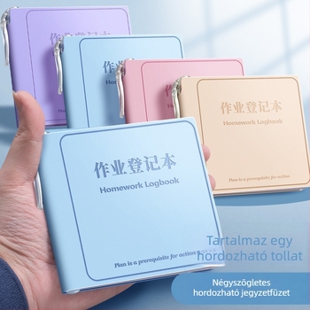 Jiaxun Házi Feladatok Regisztrációs Könyv – Négyzetes, Hordozható Zsebnaptár általános iskolások számára, Műbőr borító, 50–100 oldal, Irodai stílus