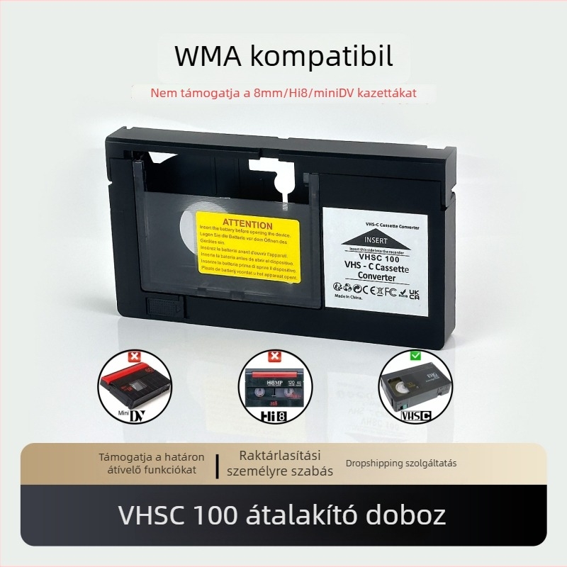 VHS–VHSC konverziós doboz adapter, VHSC modell, Vhsc100 márka, Lemezlejátszó kiegészítők