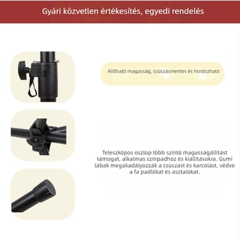 Padlón álló hangfalállvány, háromlábú tripod, teleszkópos magasságállítás, színpadra, projektorra és világításra