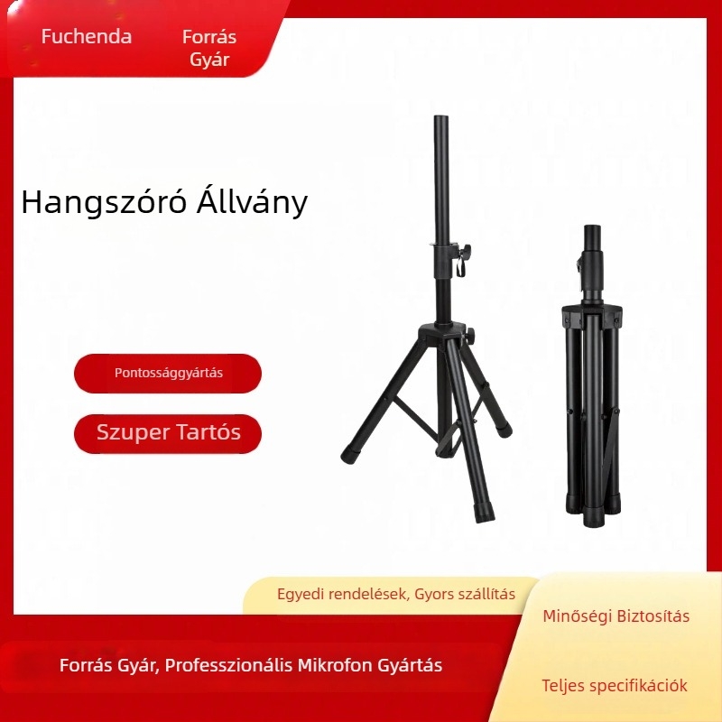 Padlón álló hangfalállvány, háromlábú tripod, teleszkópos magasságállítás, színpadra, projektorra és világításra
